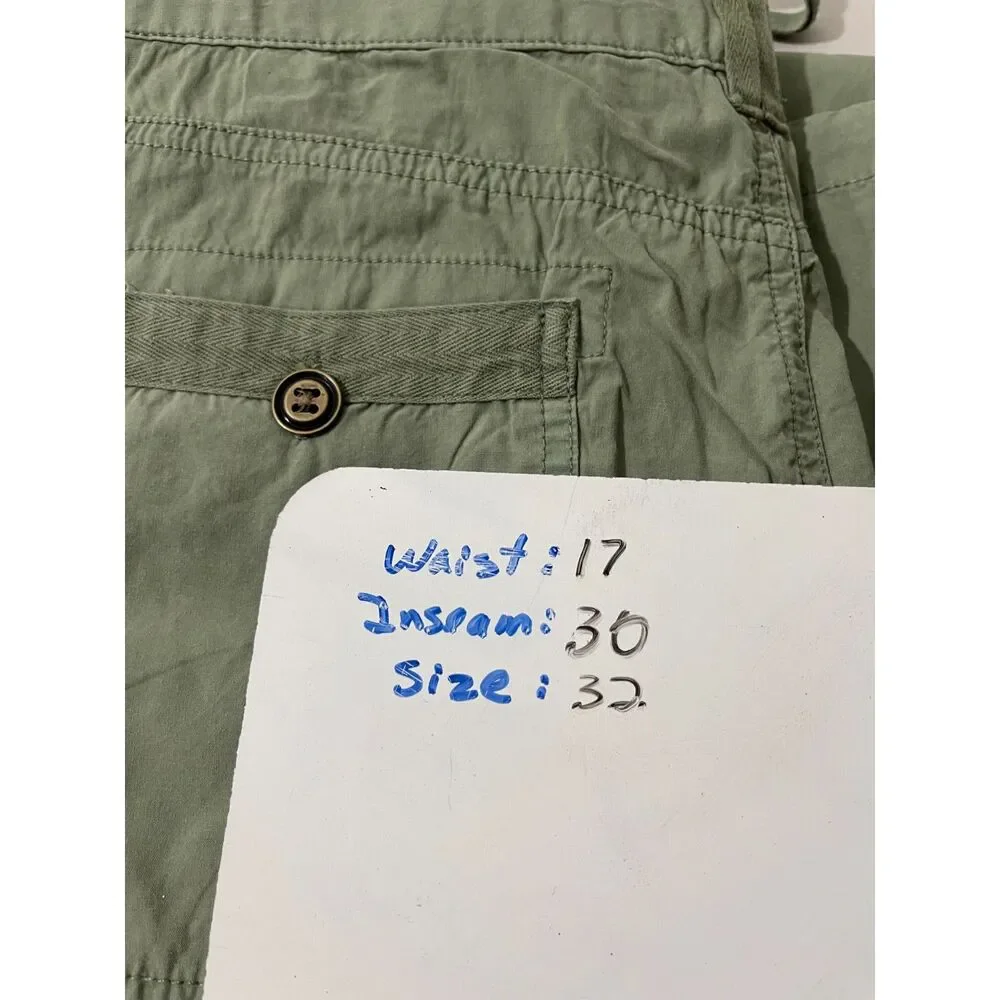 Pilcro pants Y2K cargo capri joggers slouchy fit drawstring green women's 32 New - Picture 7 of 7